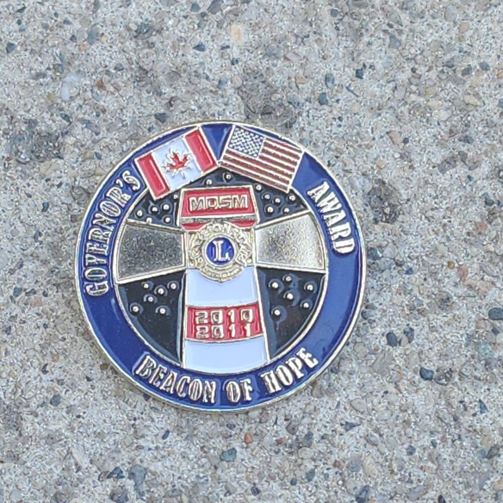Lions Club MD5M 2010 2011 Governor's Award Beacon Hope Lighthouse Enamel Pin